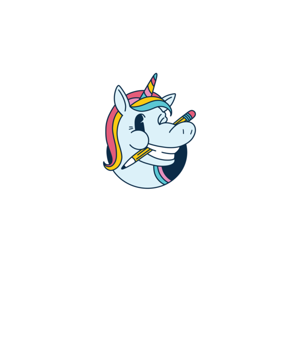 Elev Unicorn drăguț model alb pe tricou