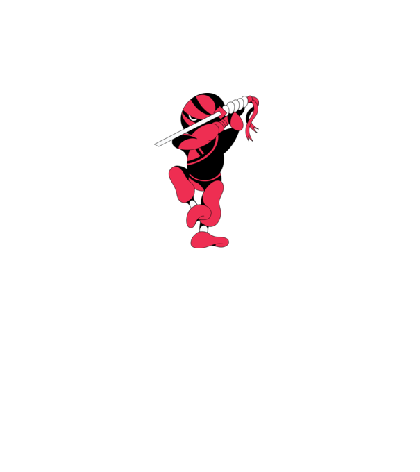 Ninja model alb pe tricou