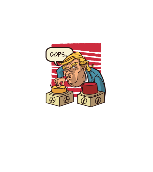 Trump Bombă nucleară model alb pe tricou