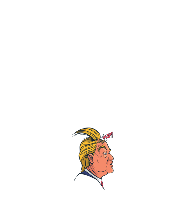 Trump Păr model albastru închis pe tricou