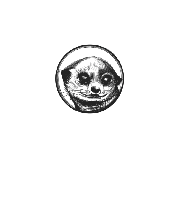 Pui de suricata model negru pe tricou
