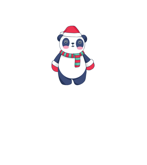 Panda drăguț de Crăciun model alb pe tricou