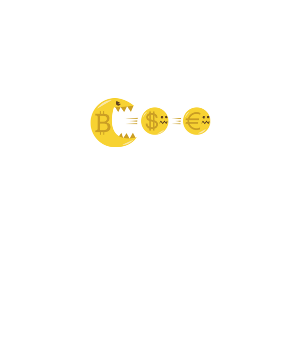 Bitcoin Pacman model negru pe tricou