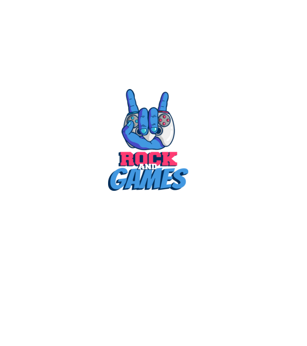 Rock And Games model negru pe tricou