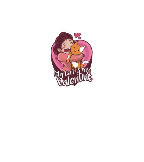 'Pisica mea este dragostea mea Tricou drăguț pentru Valentine''s Day' model roz pe tricou