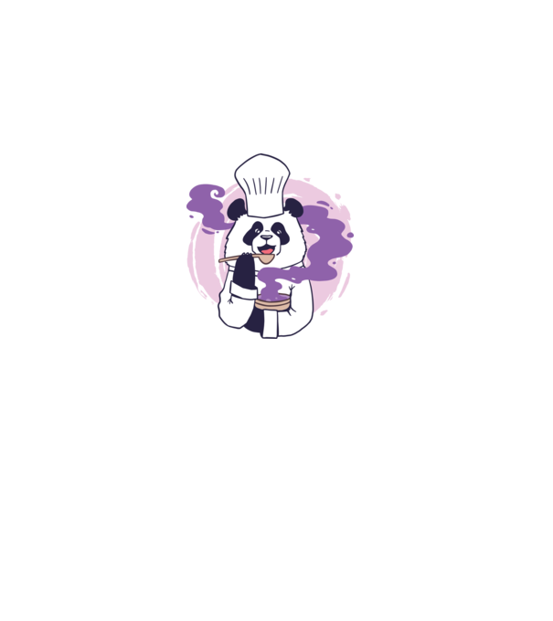Panda Chef model negru pe tricou