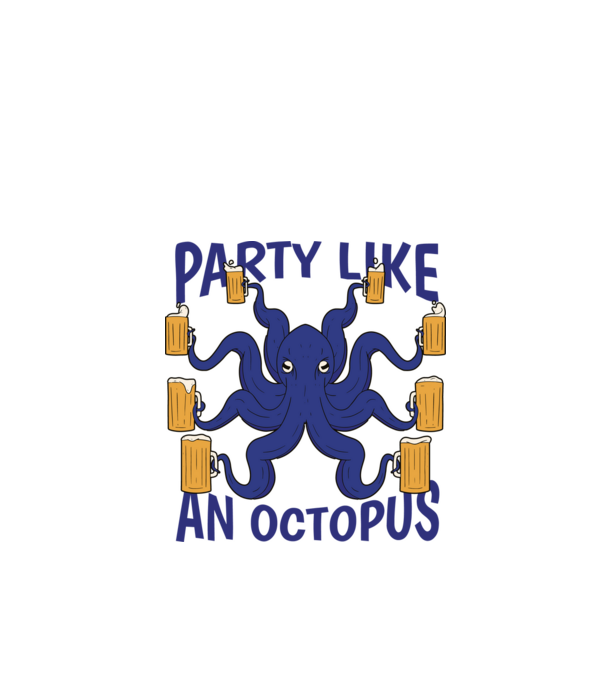 Party Like An Octopus model turcoaz pe tricou