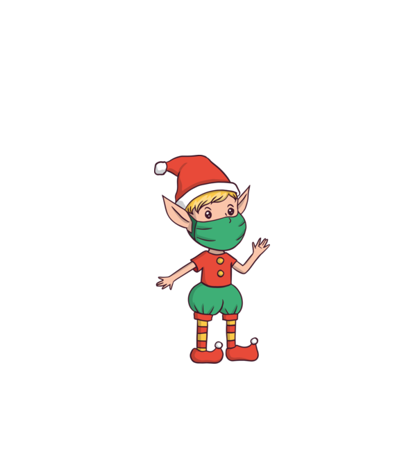 Elf cu mască model alb pe tricou