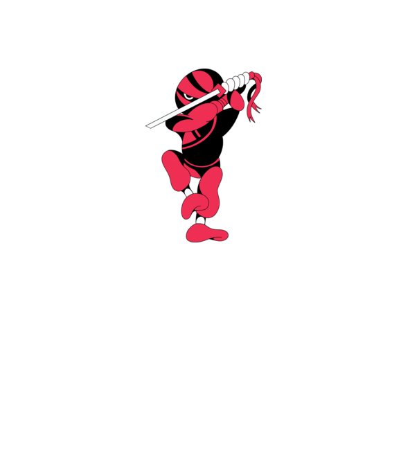 Ninja model alb pe tricou