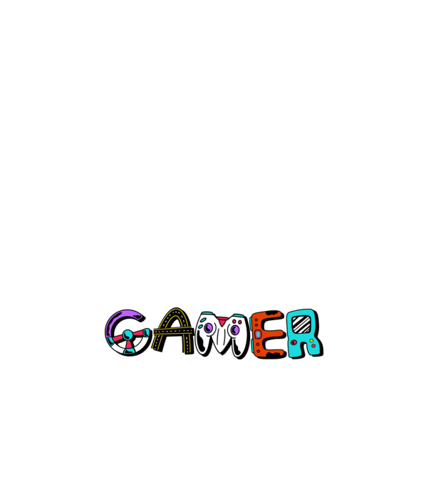 Inscripție Gamer model roșu pe tricou
