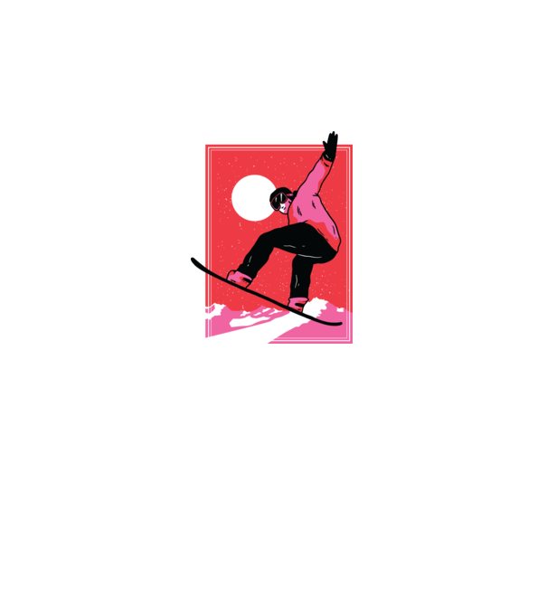 Snowboard poster model negru pe tricou