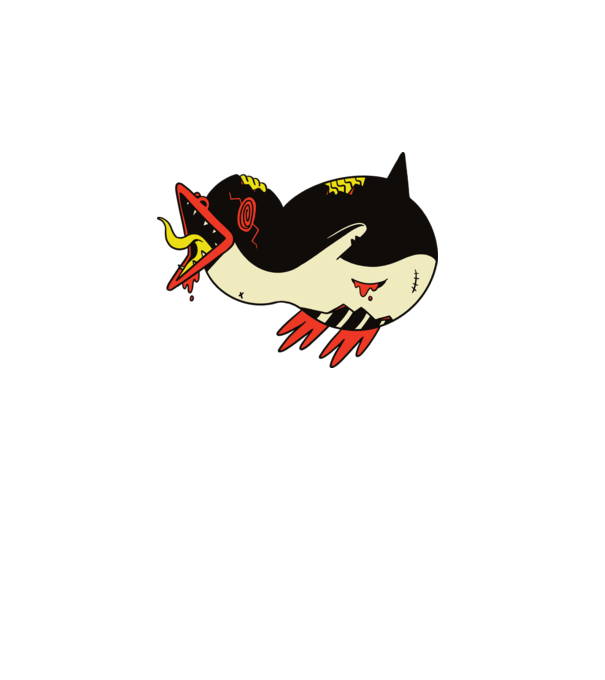 Pinguin Zombie model turcoaz pe tricou