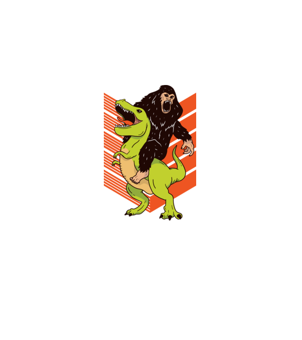 Dinozaur Yeti model alb pe tricou