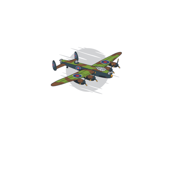 Avion bombardier Lancaster model negru pe tricou