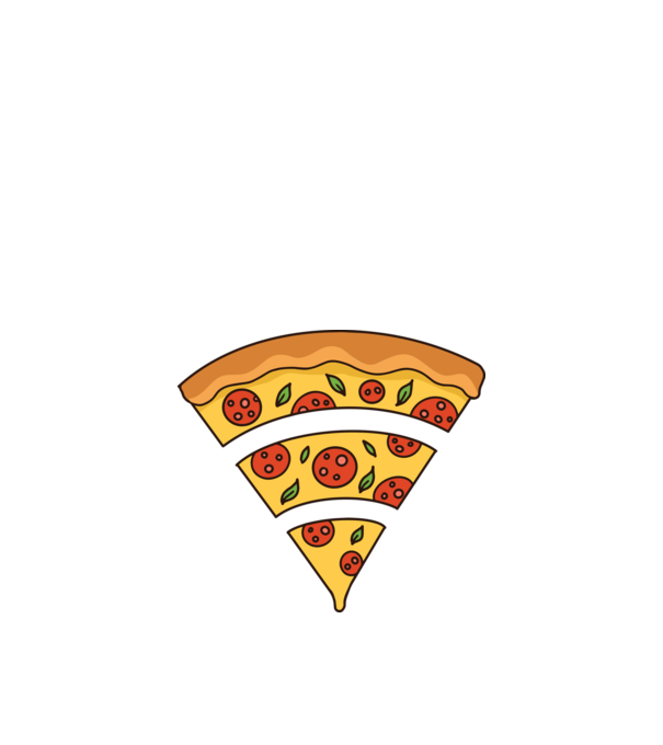 Felie de pizza Wifi model albastru închis pe tricou