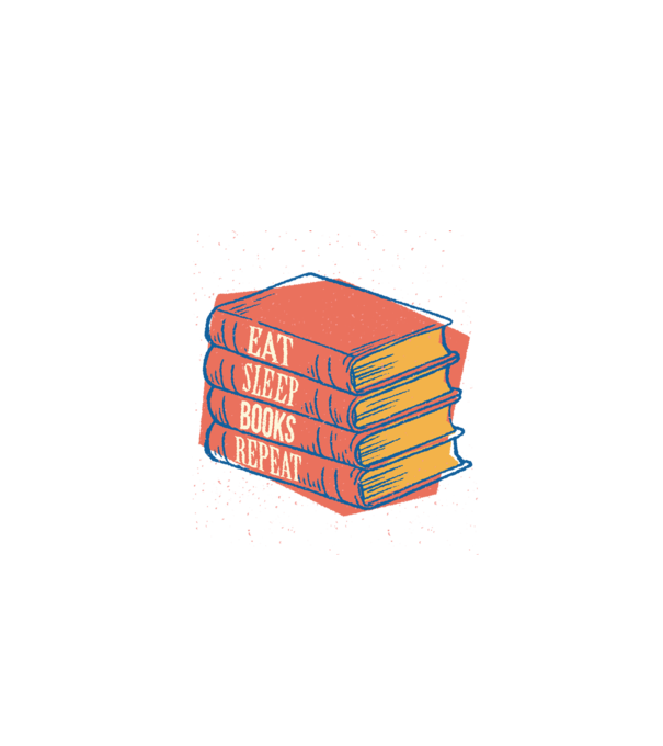 Eat Sleep Books Repeat Lectură model negru pe tricou