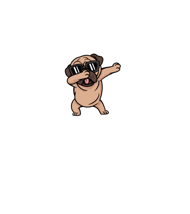 Pug DAB model gri pe tricou