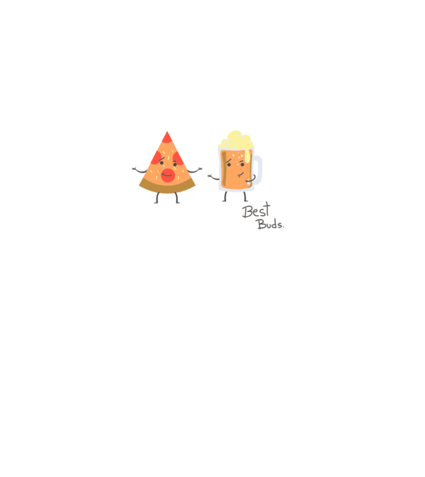 Best Buds - Pizza + Beer model gri pe tricou