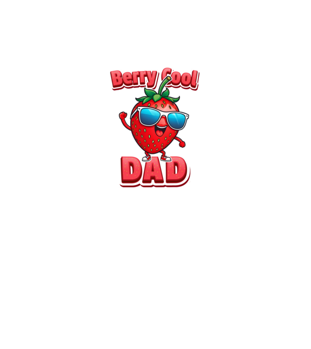 Berry Cool Dad Strawberry model negru pe tricou