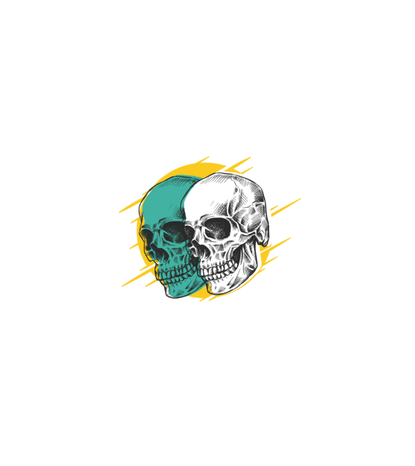 Cranii model negru pe tricou