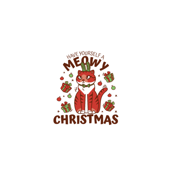 Have yourself a Meowy Christmas - Cicás Karácsony model albastru deschis pe tricou