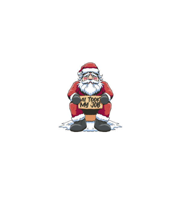 AI took my job Santa model negru pe tricou