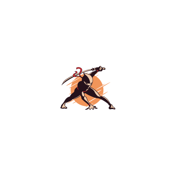 Ninja model alb pe tricou