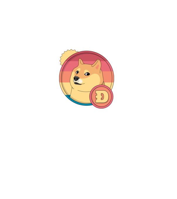 Doge Coin model albastru închis pe tricou