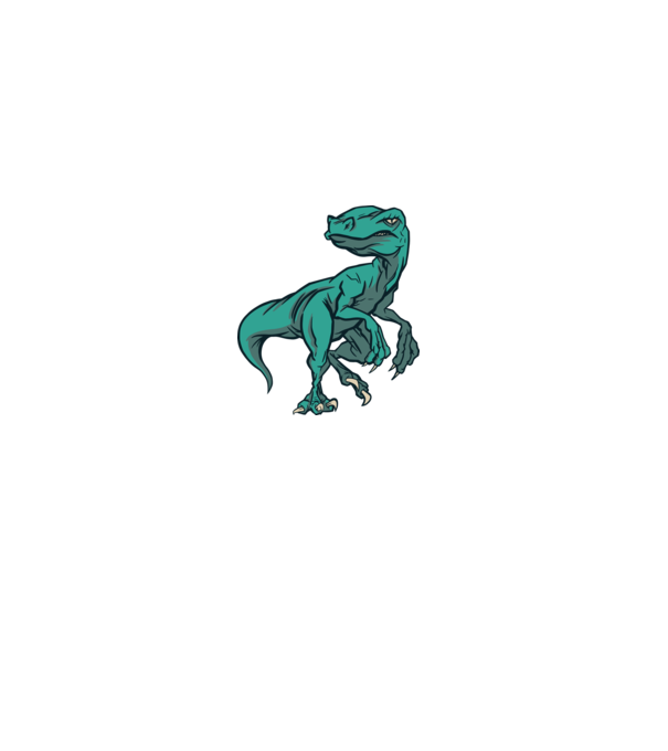 Dinozaur Raptor model gri pe tricou