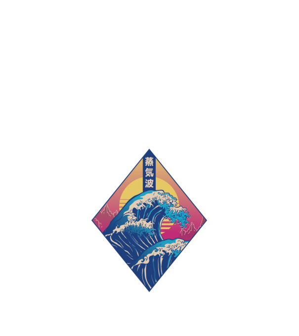 Vaporwave Val model alb pe tricou