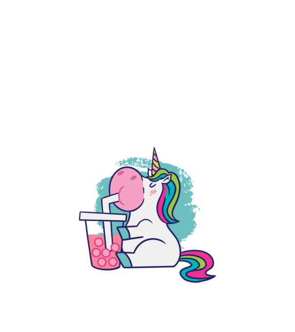 Unicorn Bubble Tea model alb pe tricou