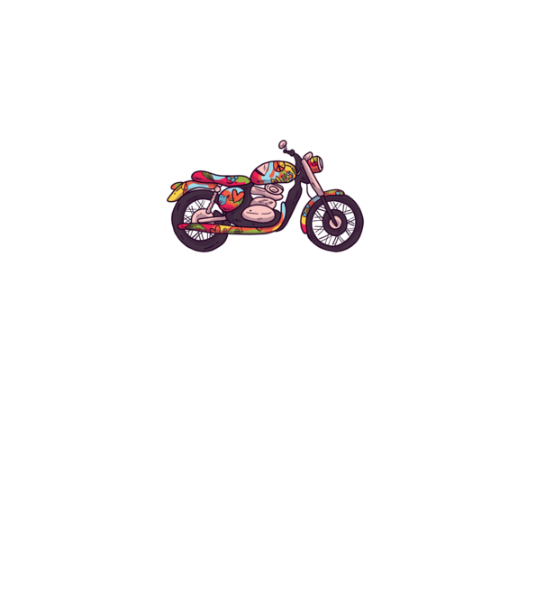 Motociclist Hippi model negru pe tricou