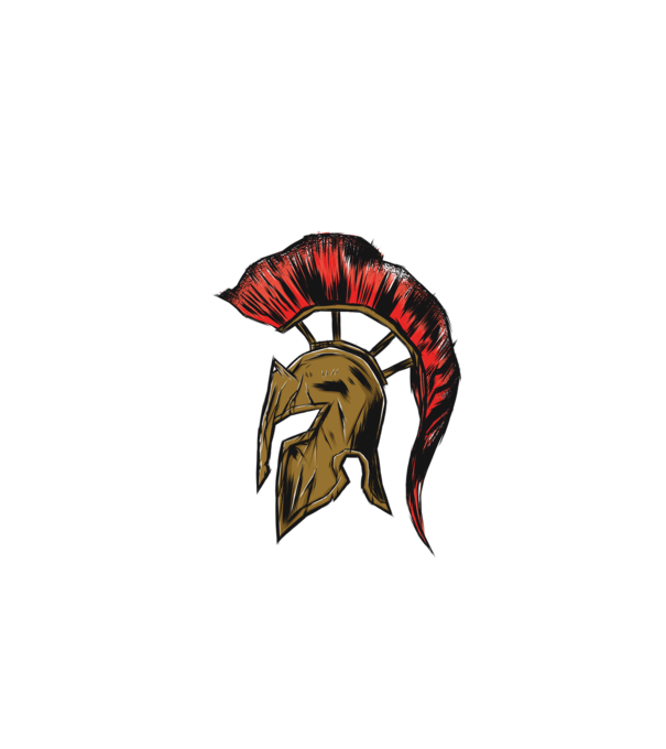 Cască războinic Sparta model negru pe tricou