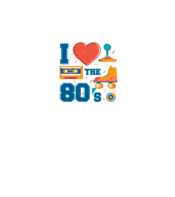 'I love the 80s - Iubesc anii ''80' model alb pe tricou