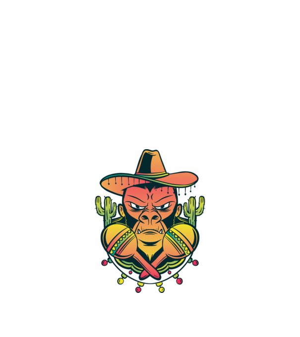 Gorila mexicană model nisipiu pe tricou