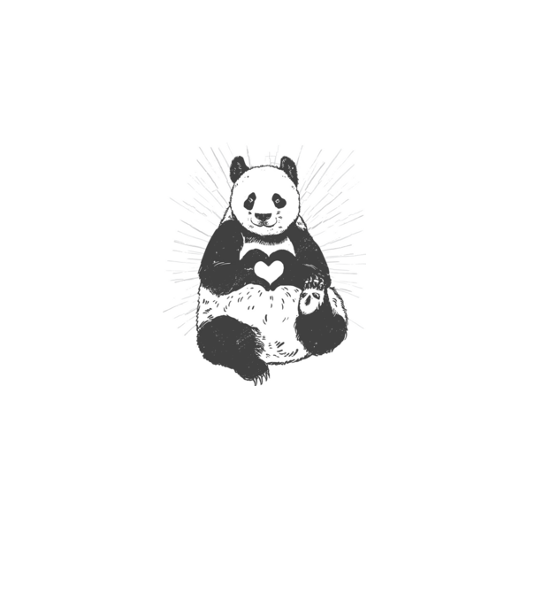 Inimă panda model gri pe tricou