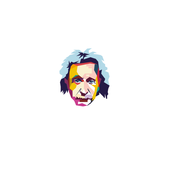 Einstein abstract model alb pe tricou