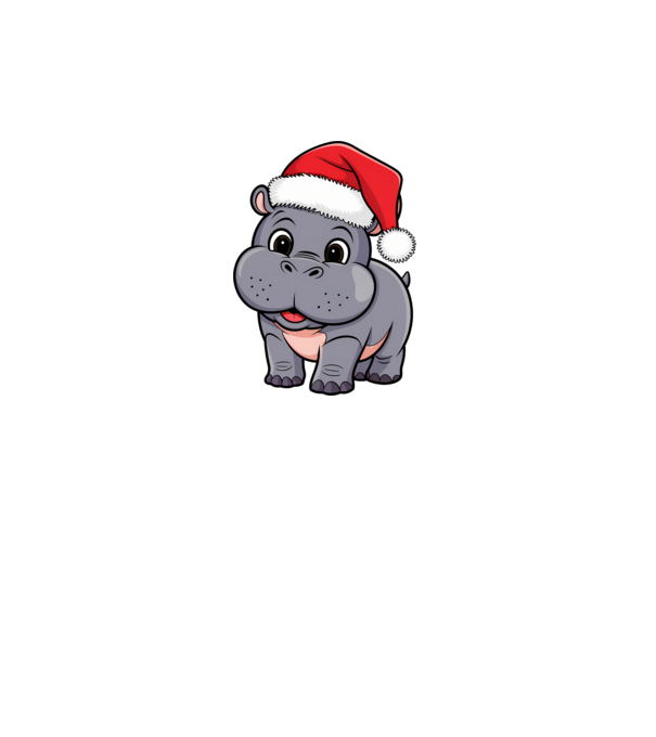 Crăciun Hippo model alb pe tricou