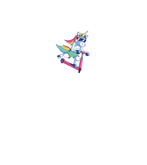 Unicorn cu trotinetă tricou amuzant model negru pe tricou