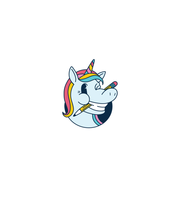 Elev Unicorn drăguț model alb pe tricou