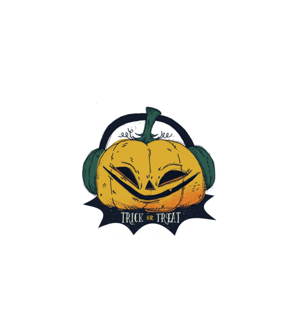 Dovleac Halloween model alb pe tricou