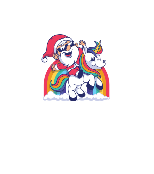 Moș Crăciun Drăguț Unicorn tricou model turcoaz pe tricou