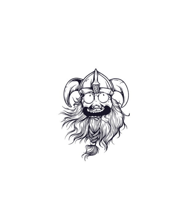 Viking model alb pe tricou