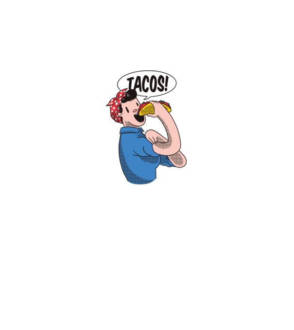 Tacos feminism model negru pe tricou