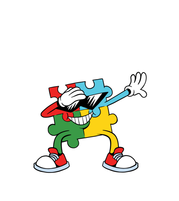 Autist DAB Puzzle model negru pe tricou