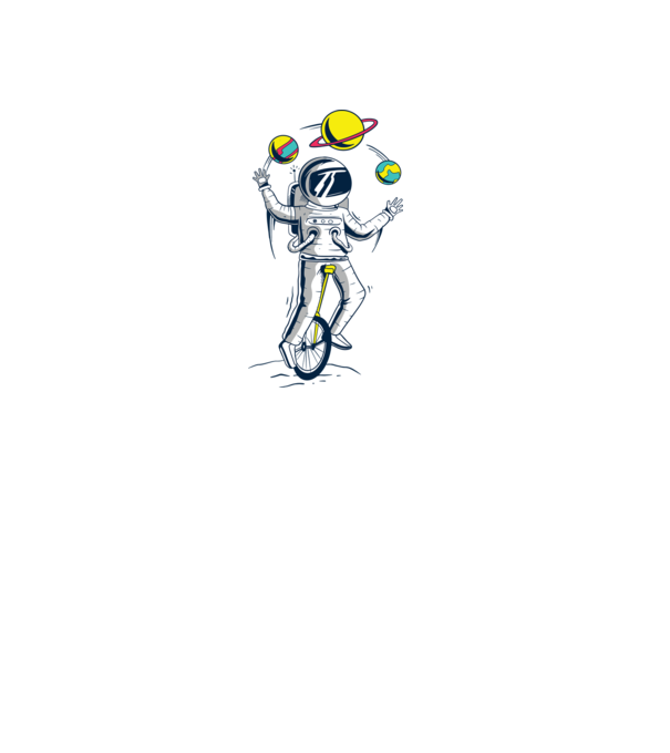 Jongler Astronaut model albastru deschis pe tricou