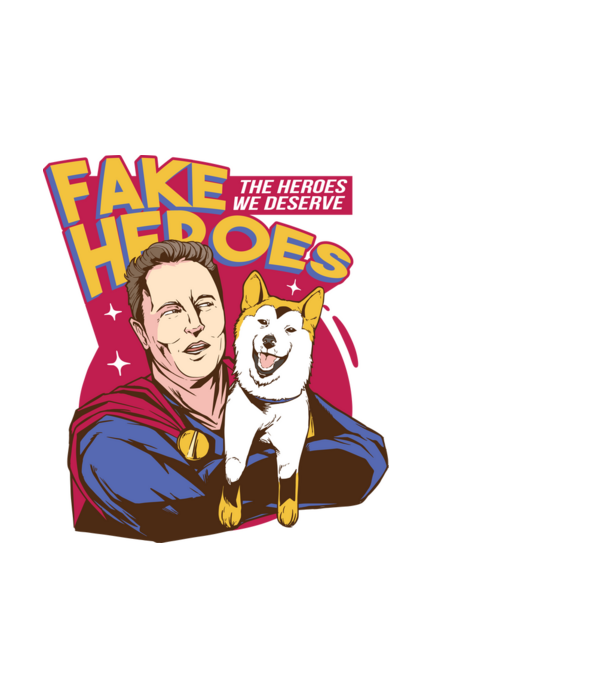 Fake Hero Elon Musk model negru pe tricou