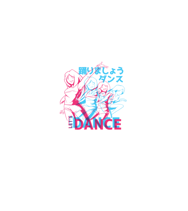 Anime Dance model alb pe tricou