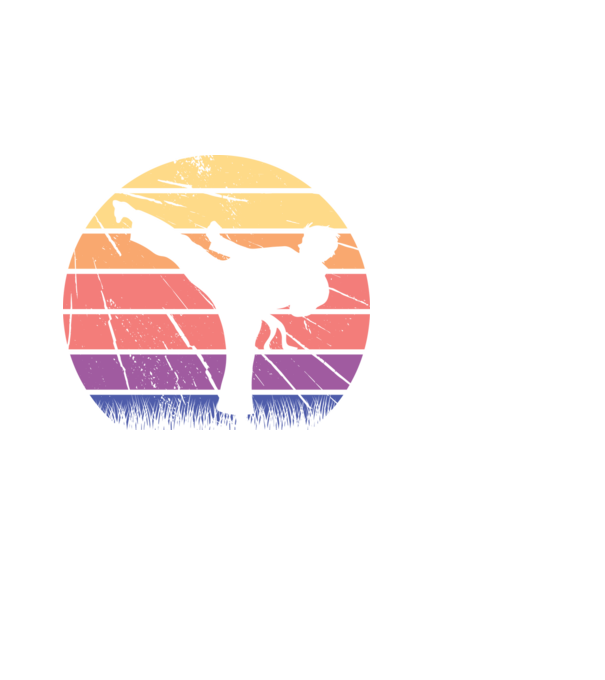 Karate Retro model negru pe tricou