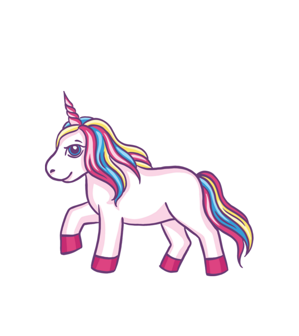 Unicorn drăguț model alb pe tricou